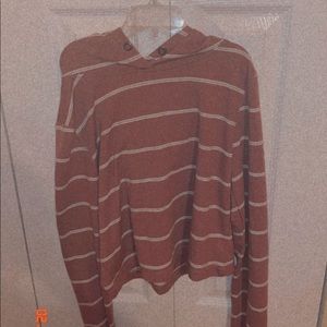 Purple and white striped hoodie